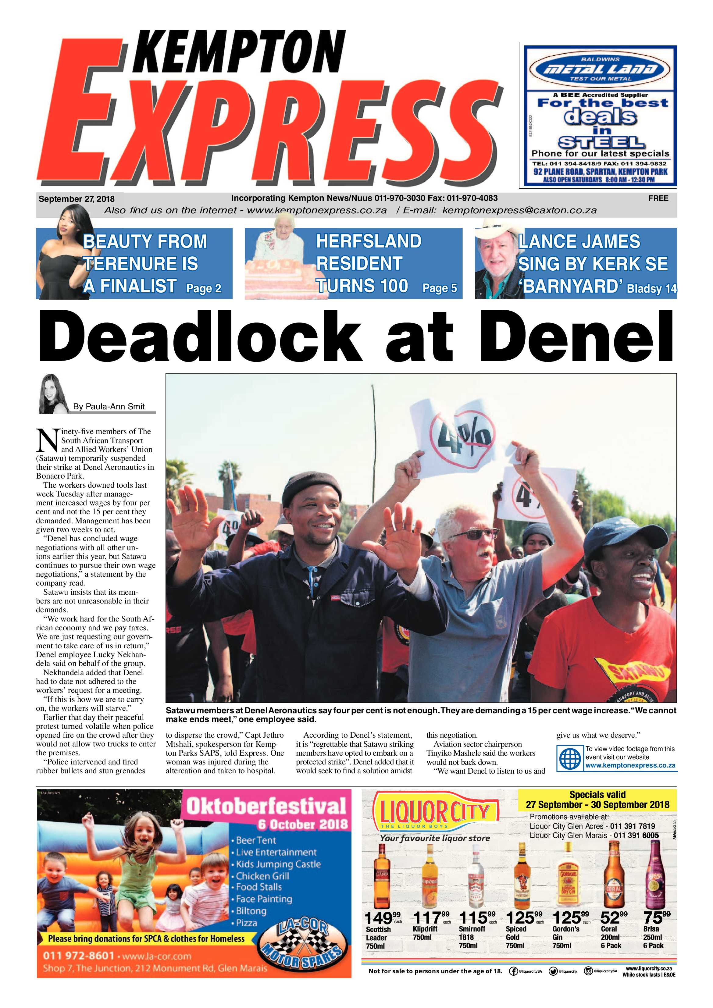 Kempton Express 27 September 2018 page 1