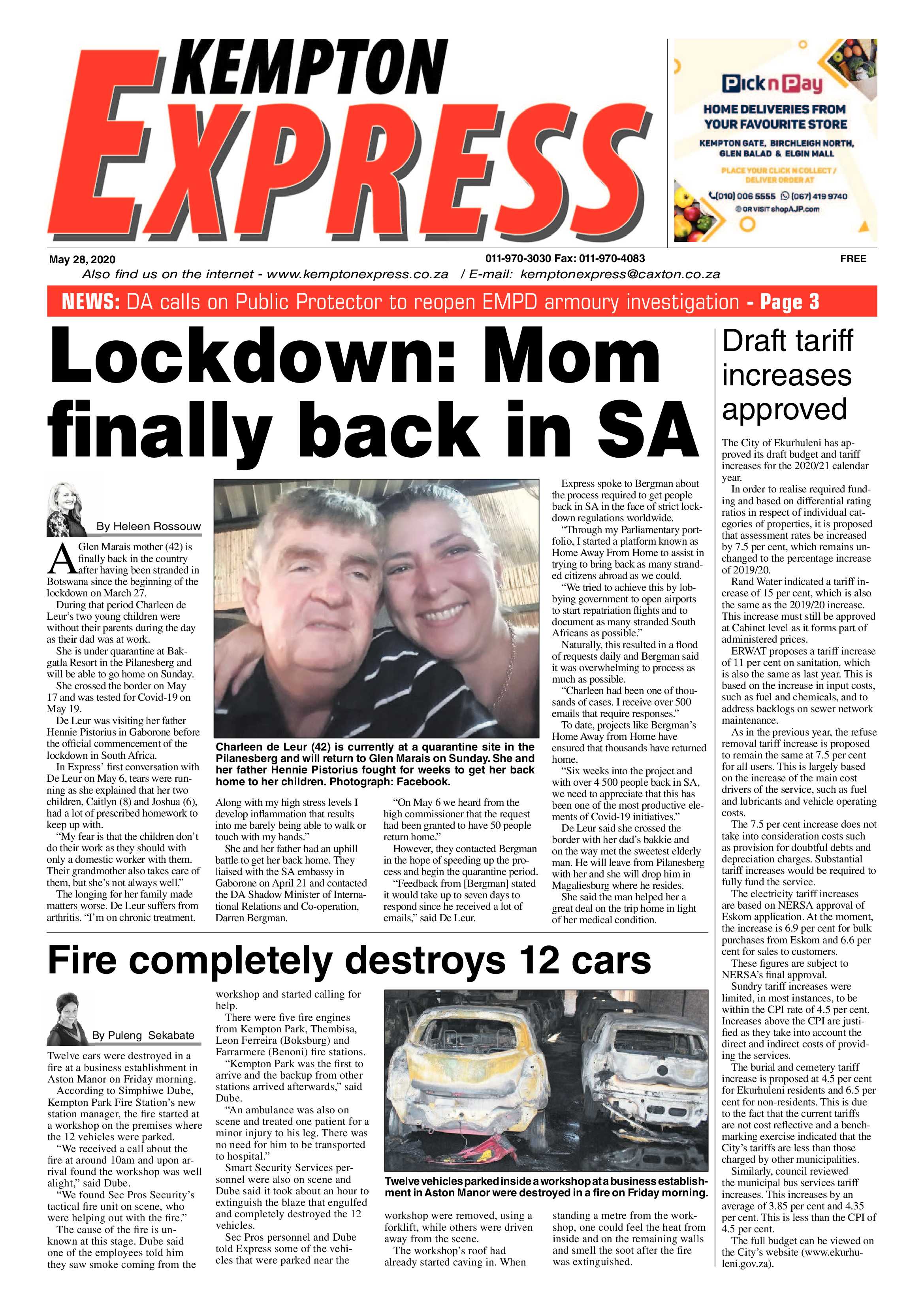 Kempton Express 28 May 2020 page 1
