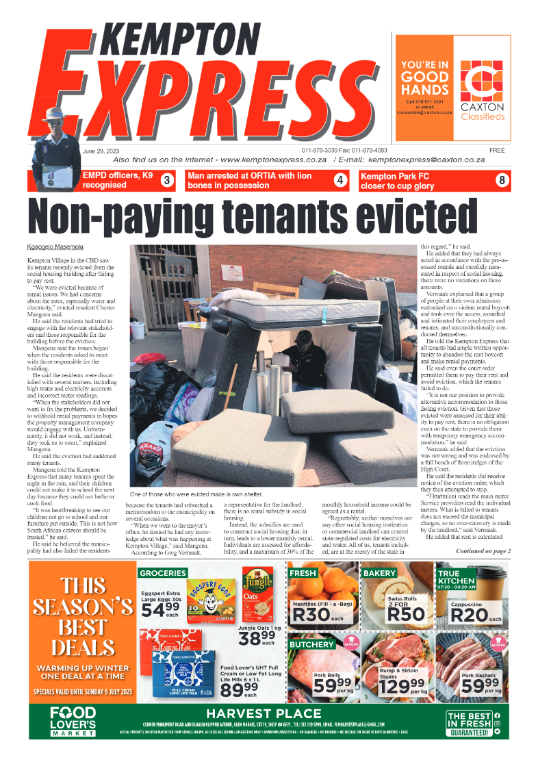 Kempton Express 29 June 2023 page 1