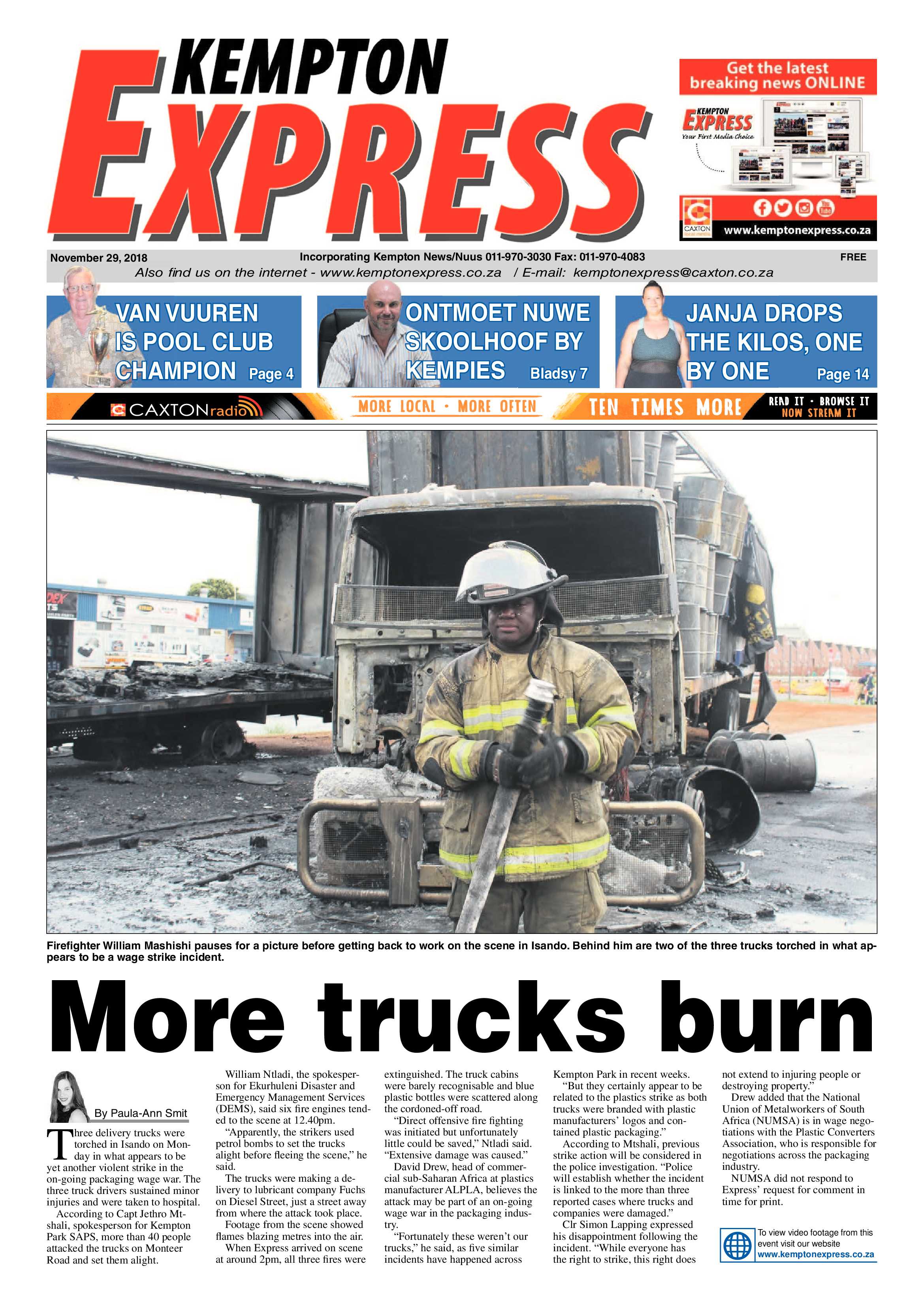 Kempton Express 29 Novemeber 2018 page 1