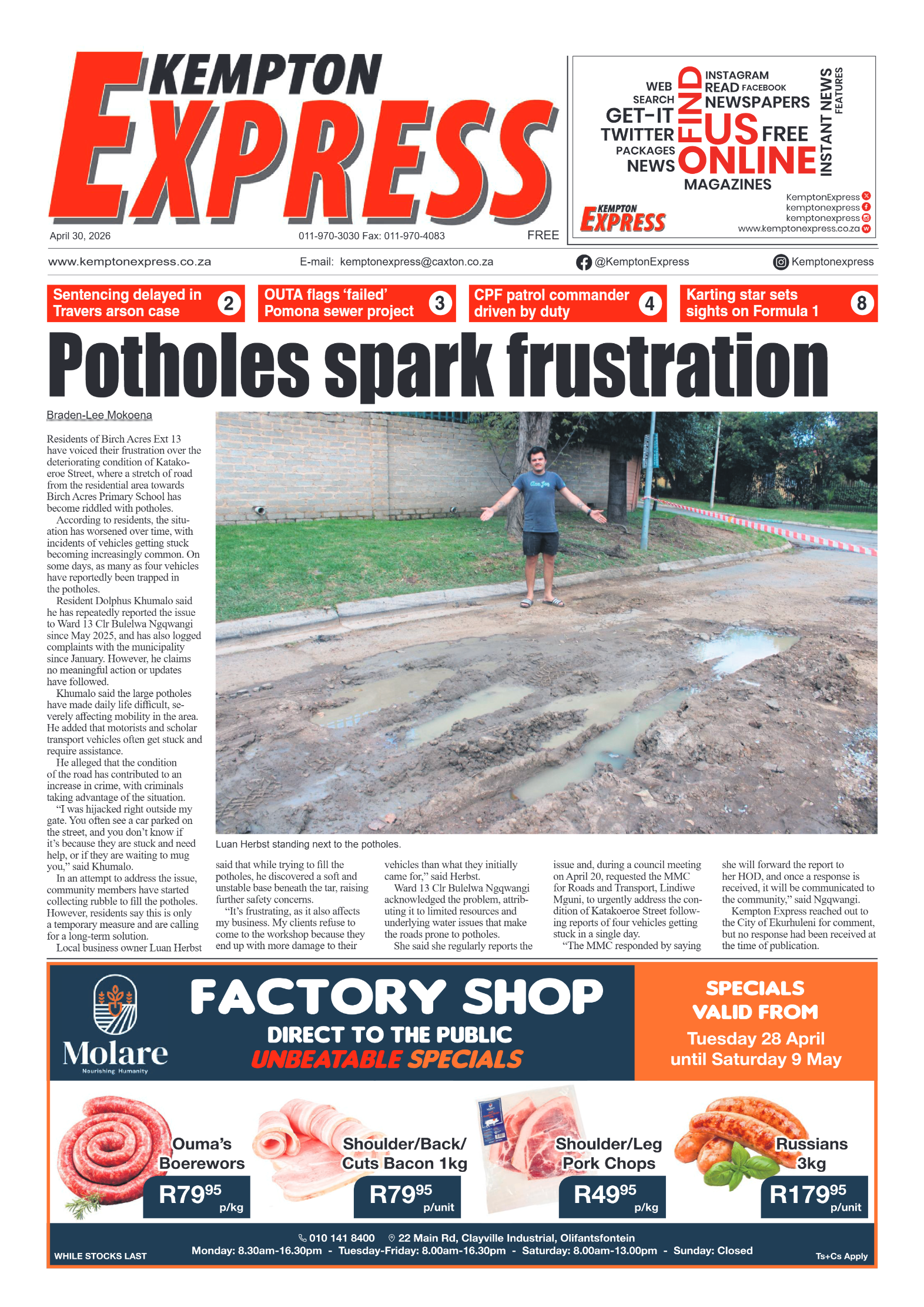 Kempton Express 30 April 2026 page 1