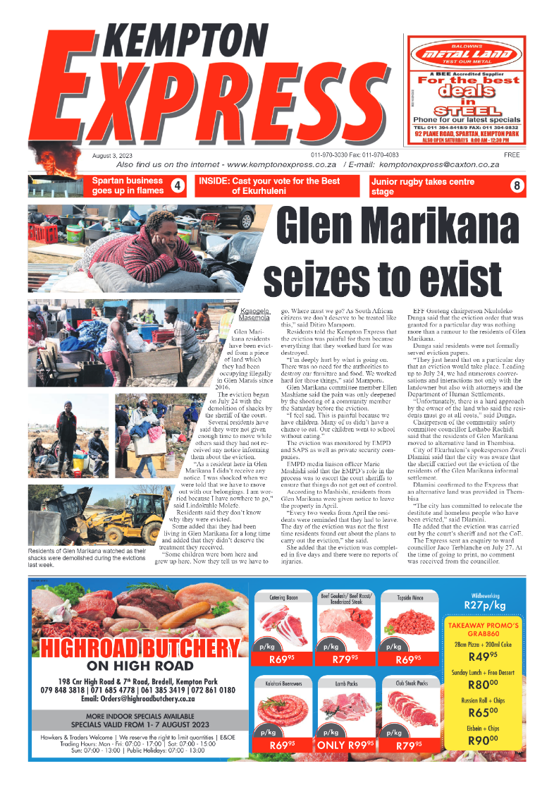 Kempton Express 3 August 2023 page 1