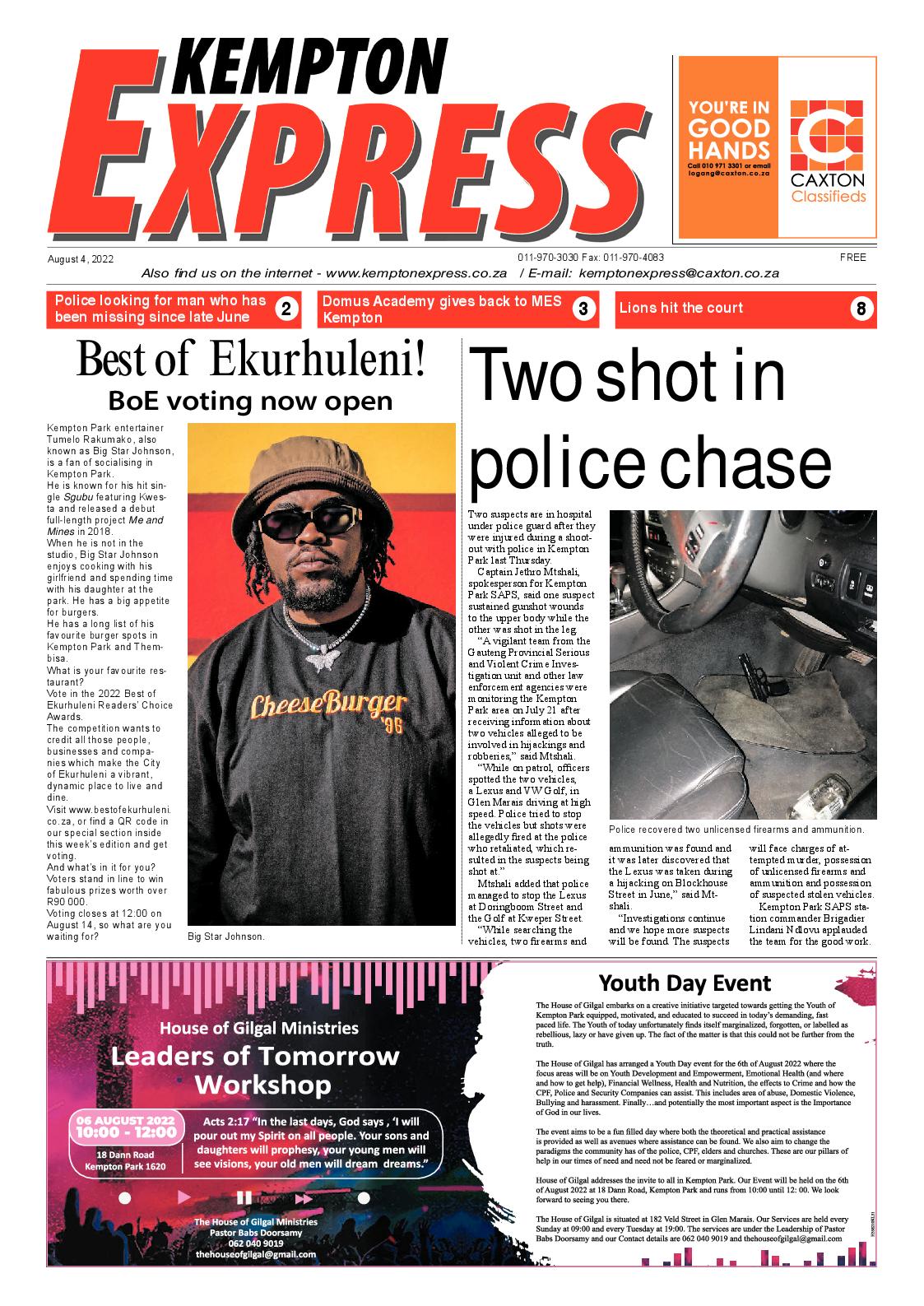 Kempton Express 4 August 2022 page 1