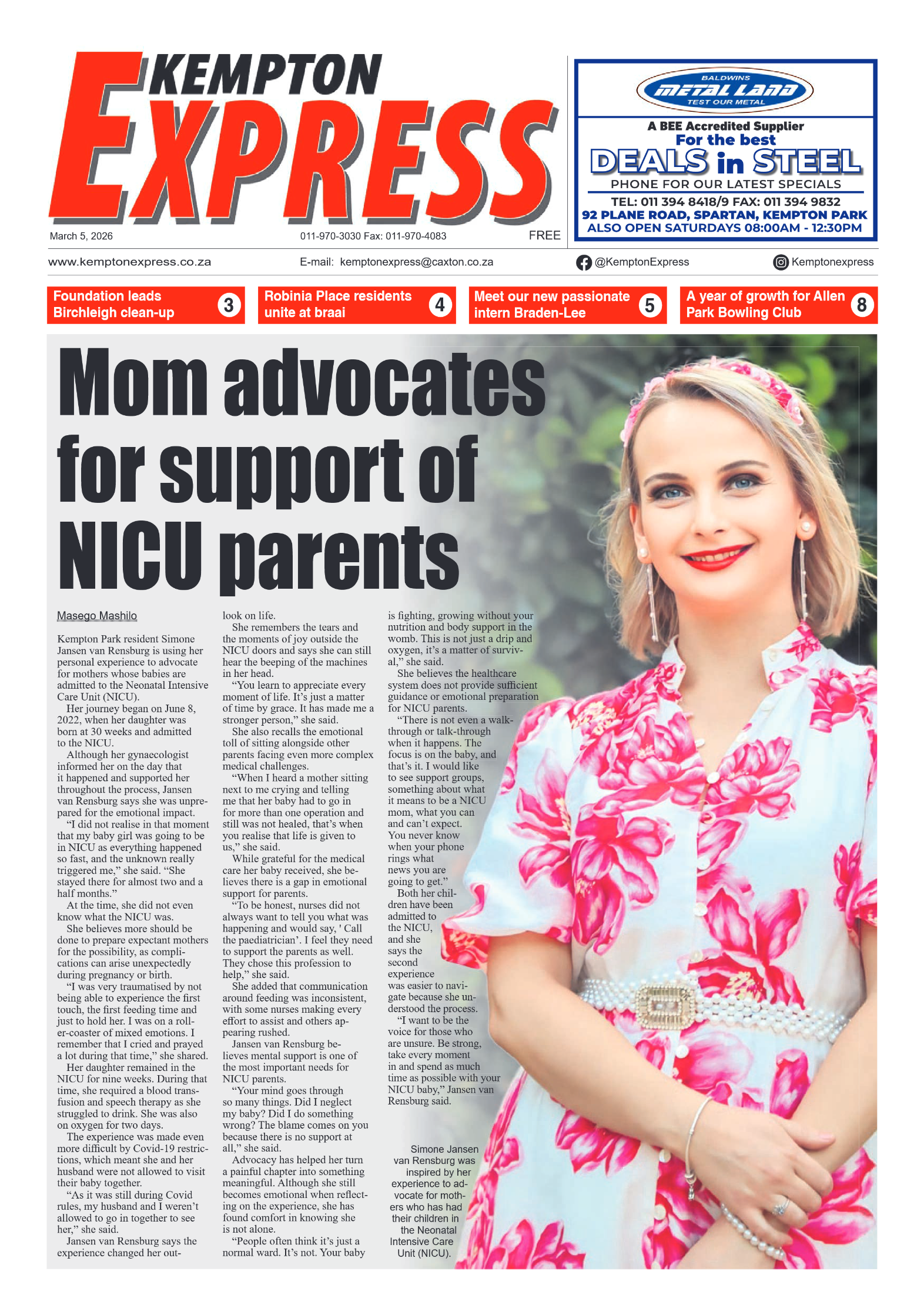 Kempton Express 5 March 2026 page 1