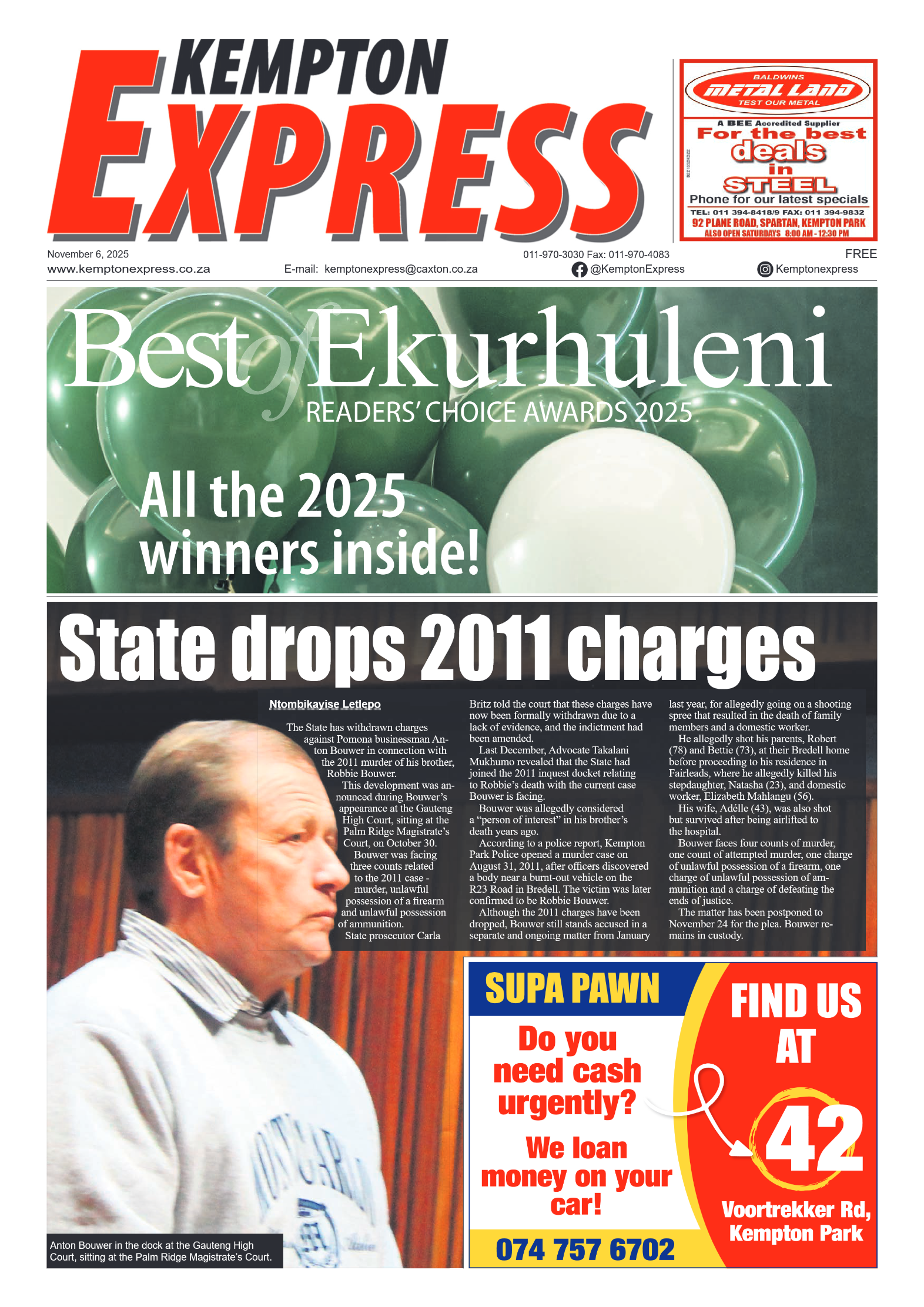 Kempton Express 6 November 2025 page 1