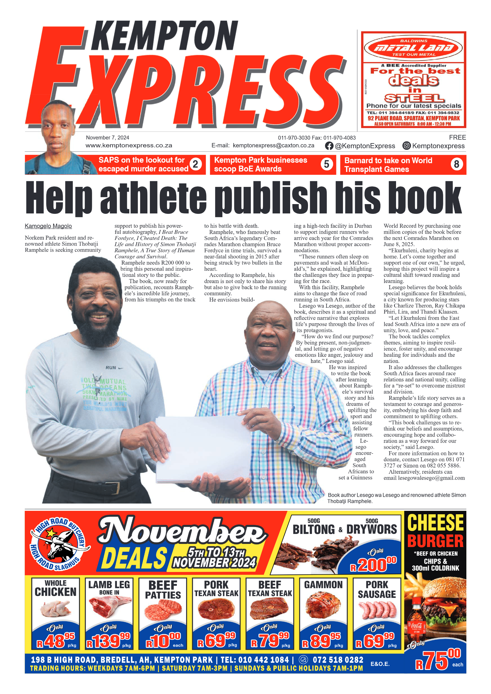 Kempton Express 7 November 2024 page 1