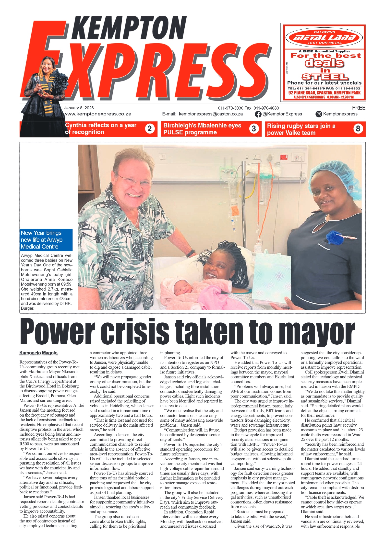 Kempton Express 8 January 2026 page 1