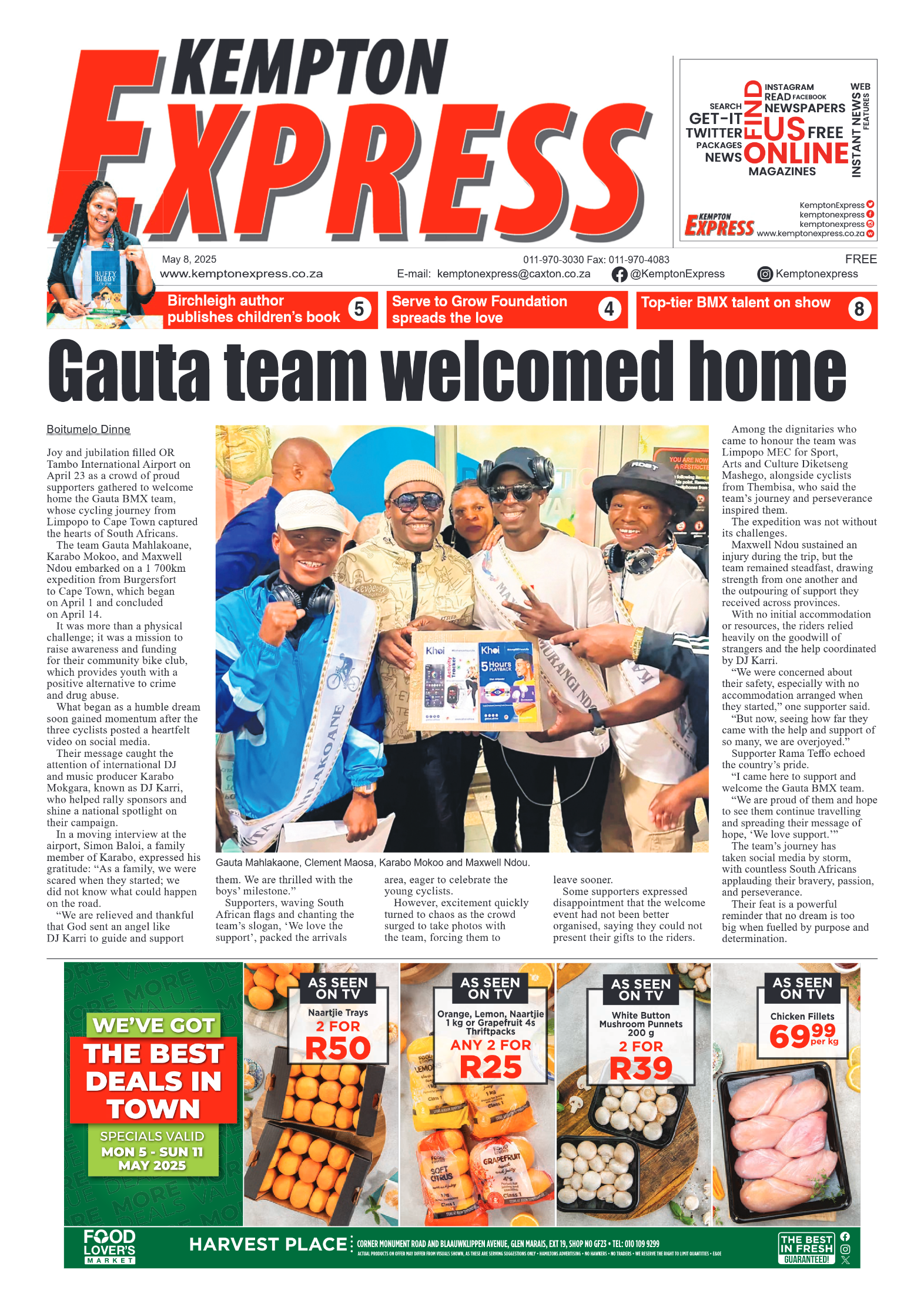 Kempton Express 8 May 2025 page 1
