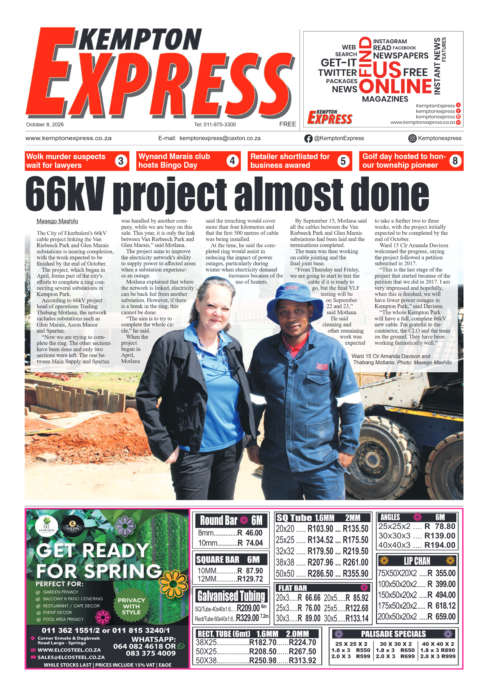 Kempton Express 8 October 2026 page 1