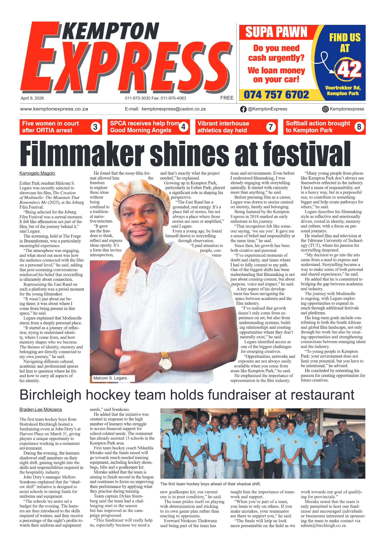 Kempton Express 9 April 2026 page 1