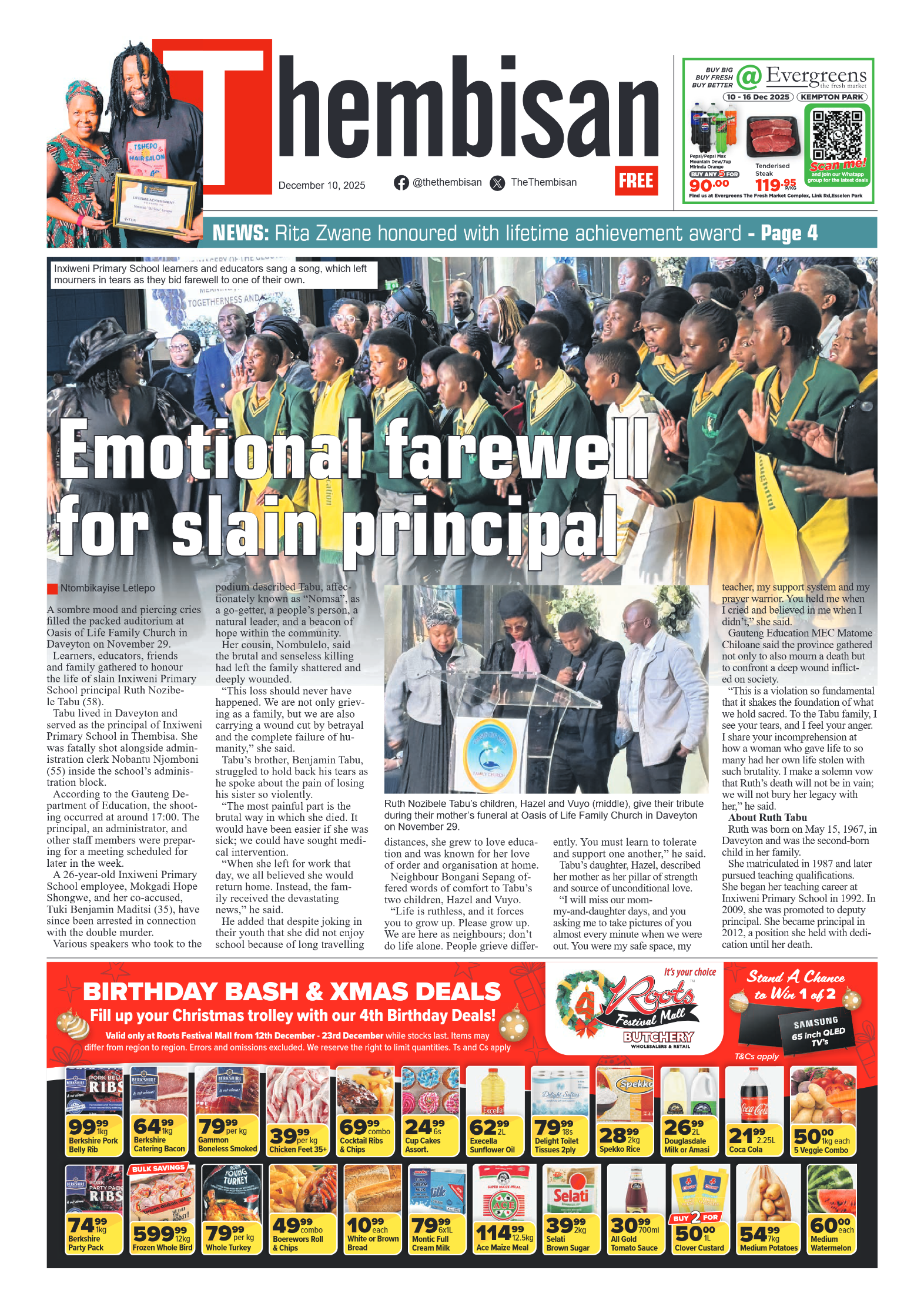The Tembisan 10 December 2025 page 1