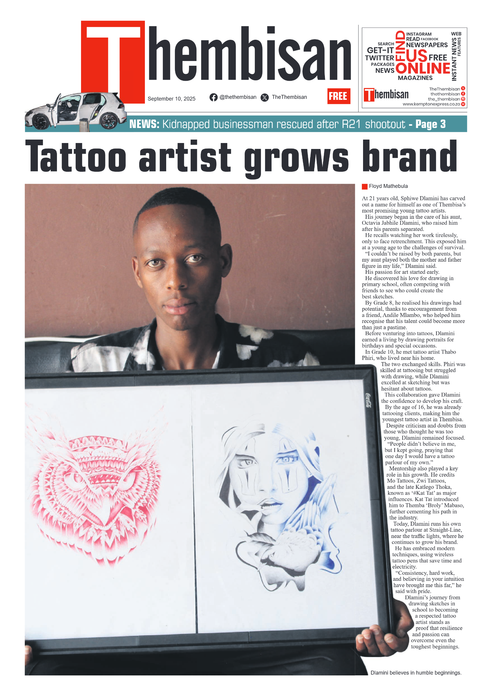 The Tembisan 10 September 2025 page 1