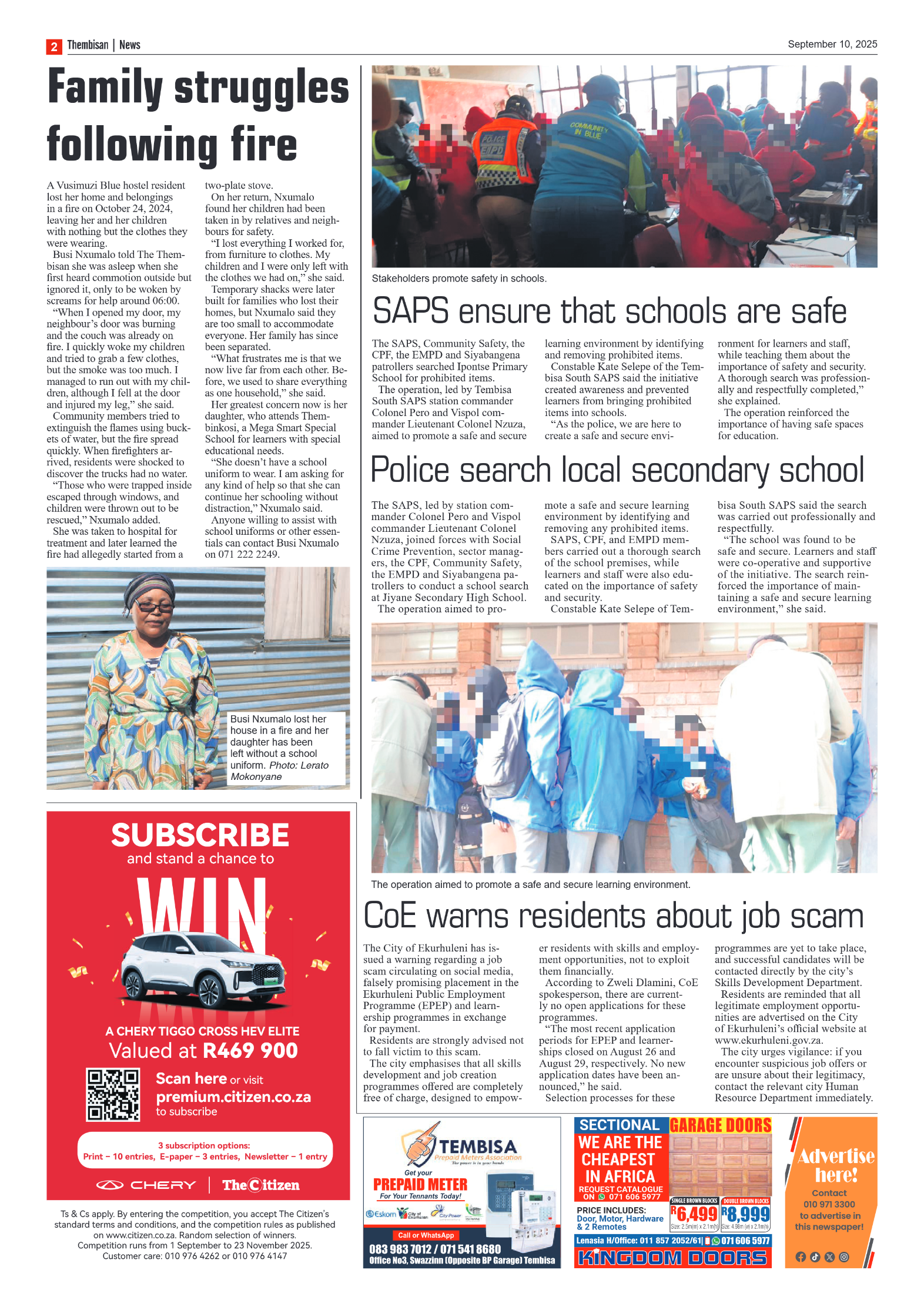 The Tembisan 10 September 2025 page 2