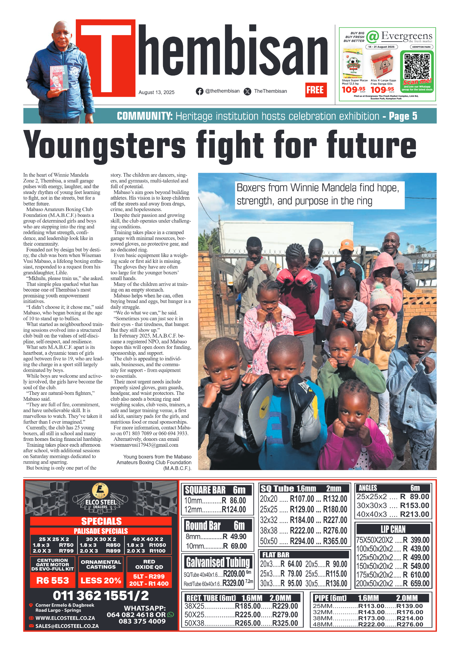 The Tembisan 13 August 2025 page 1