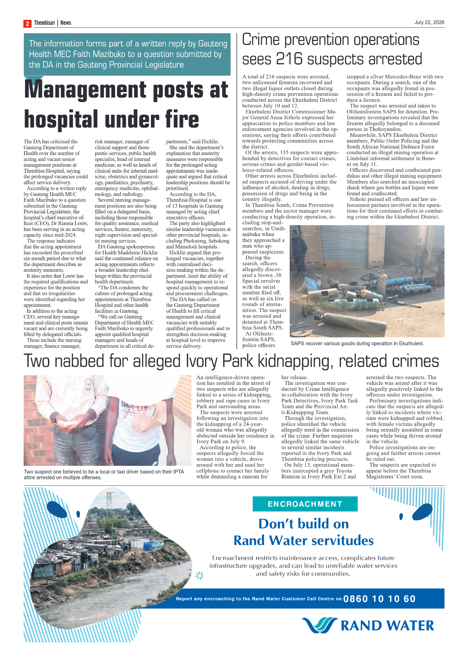 The Tembisan 22 July 2026 page 2