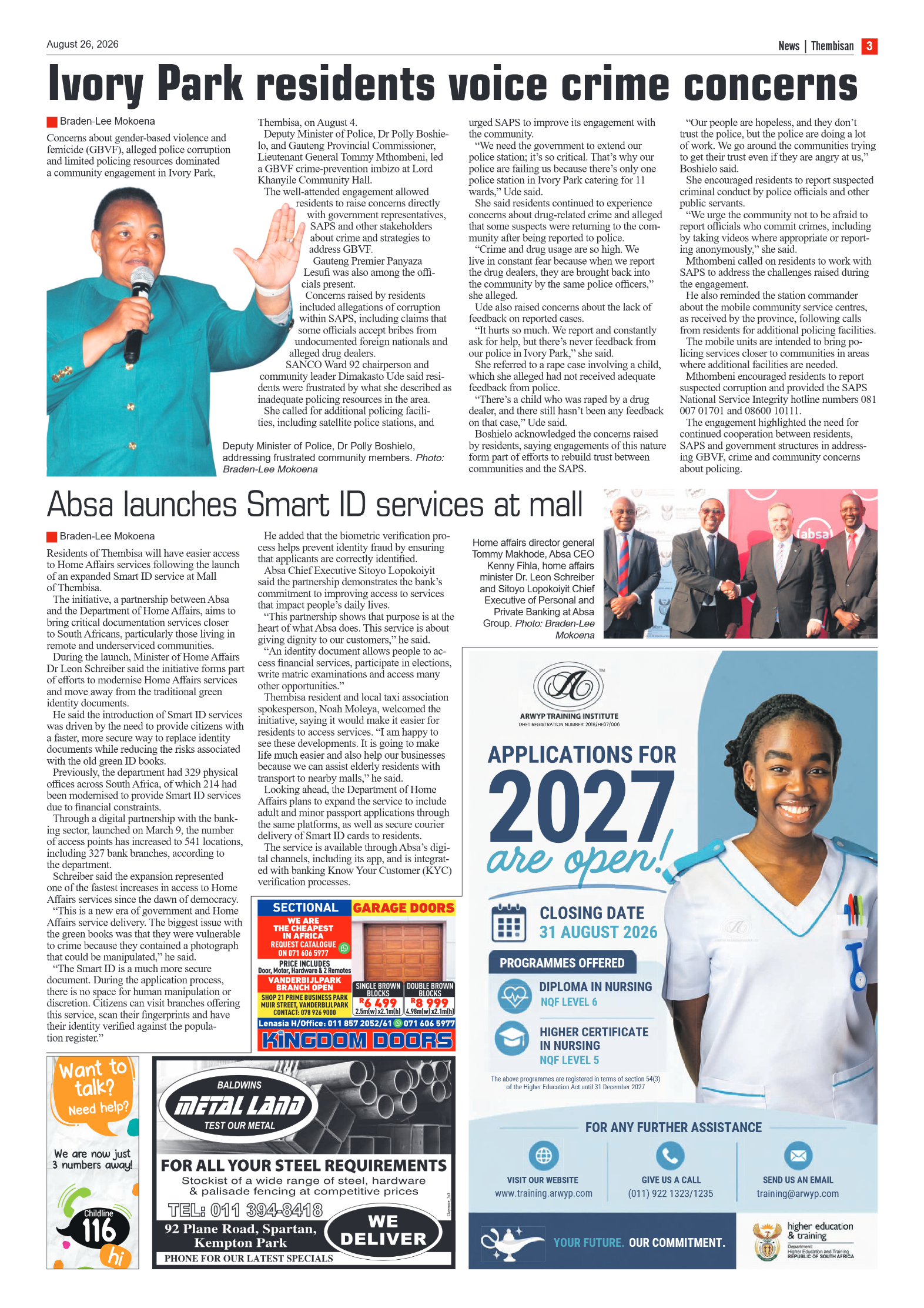 The Tembisan 26 August 2026 page 3