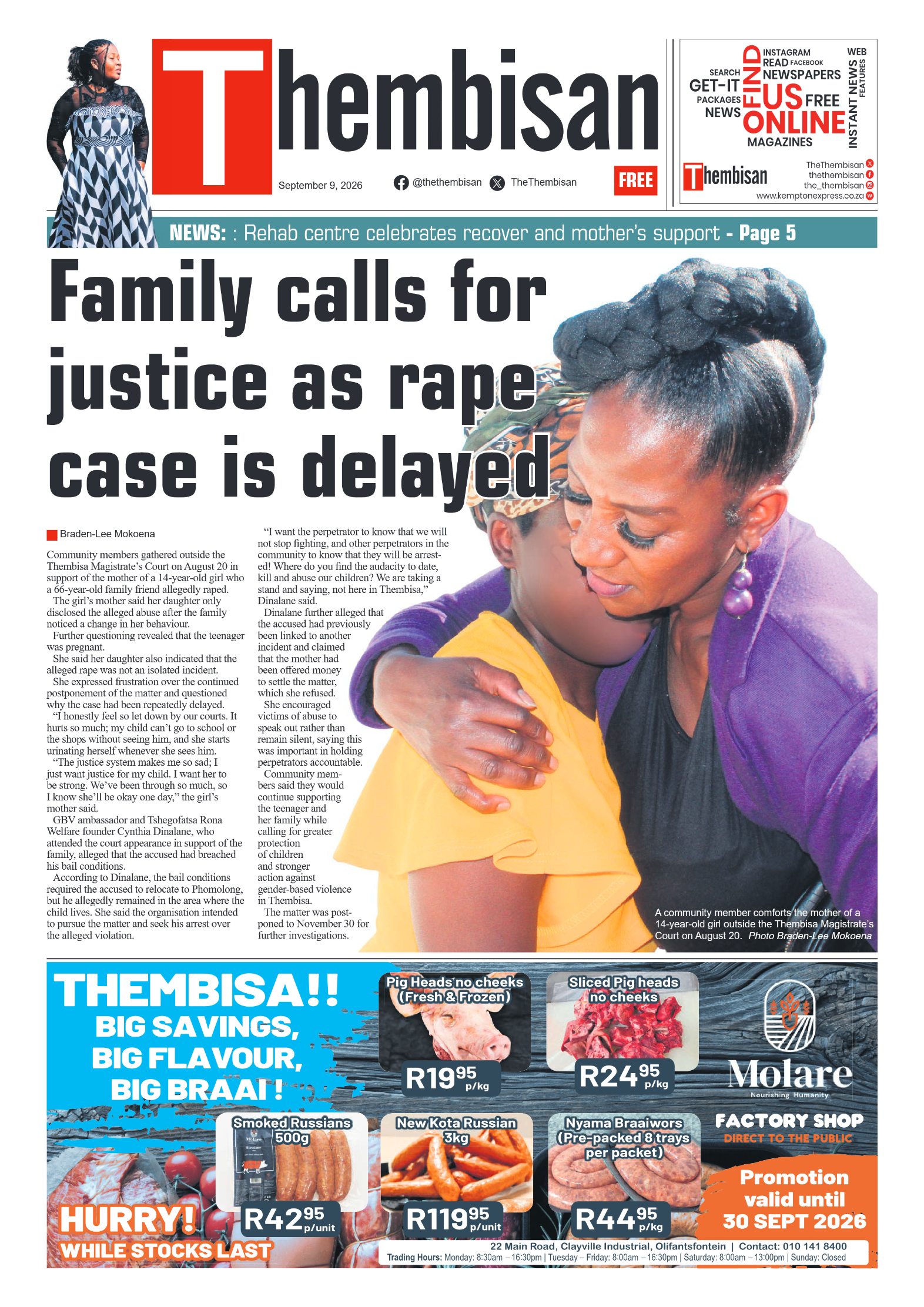 The Tembisan 9 September 2026 page 1