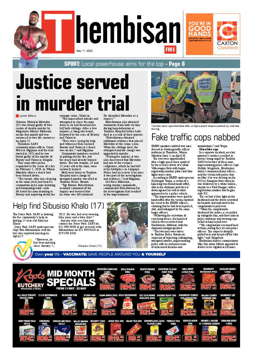 The Thembisan 11 May 2022 page 1
