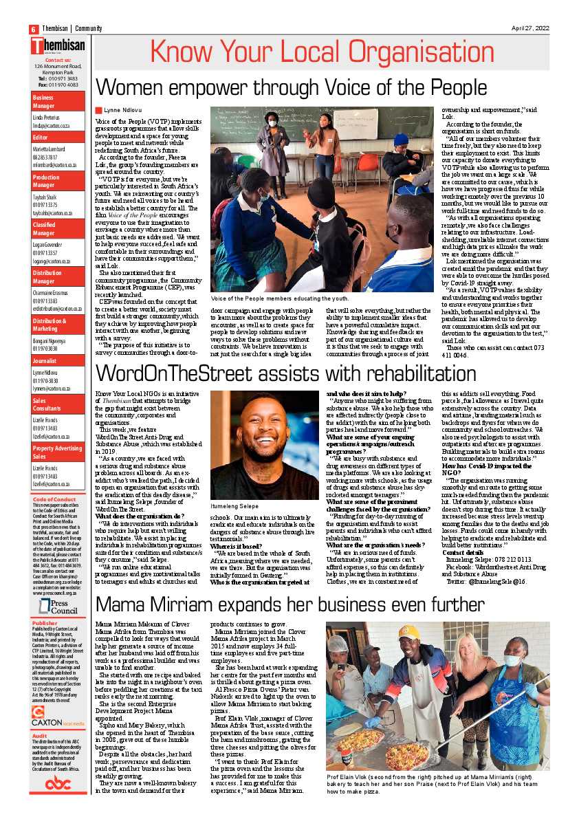 The Thembisan 27 April 2022 page 6
